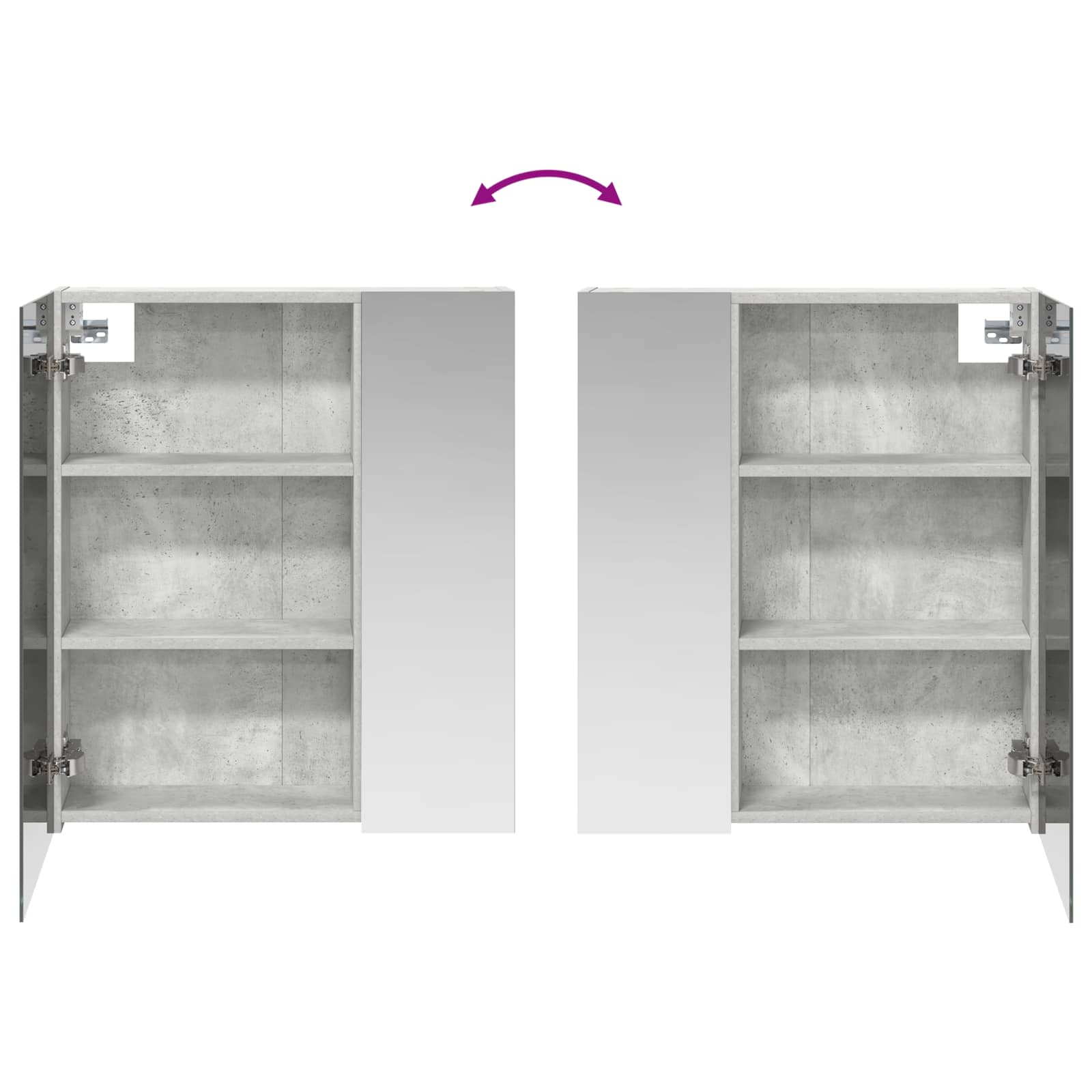 Badkamer spiegelkast Beton Grijs 60 x 14,5 x 70 cm Bewerkt hout