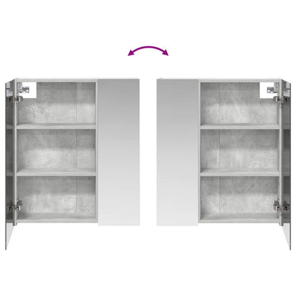Badkamer spiegelkast Beton Grijs 60 x 14,5 x 70 cm Bewerkt hout