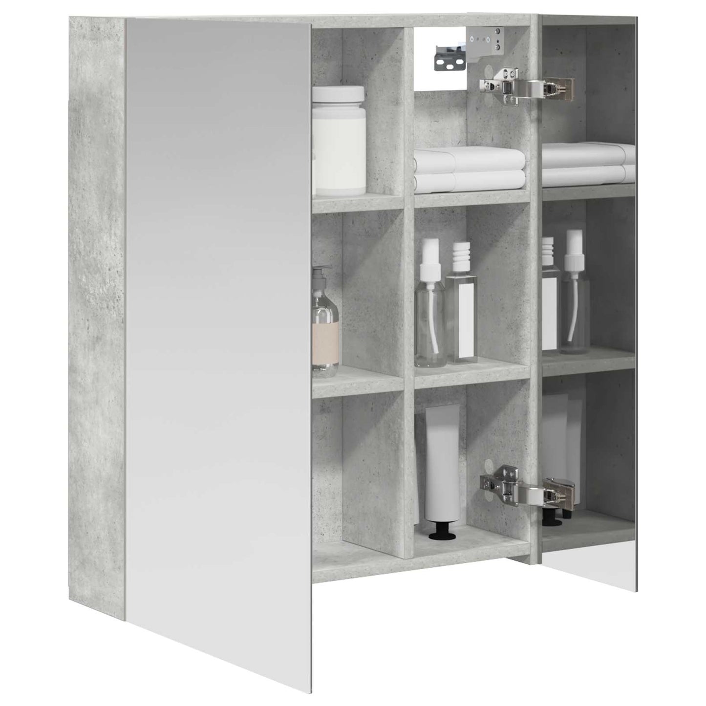 Badkamer spiegelkast Beton Grijs 60 x 14,5 x 70 cm Bewerkt hout