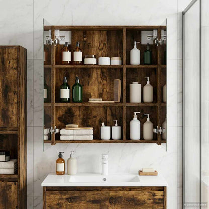 Badkamer spiegelkast met plank Gerookt eiken 60 x 14,5 x 70 cm