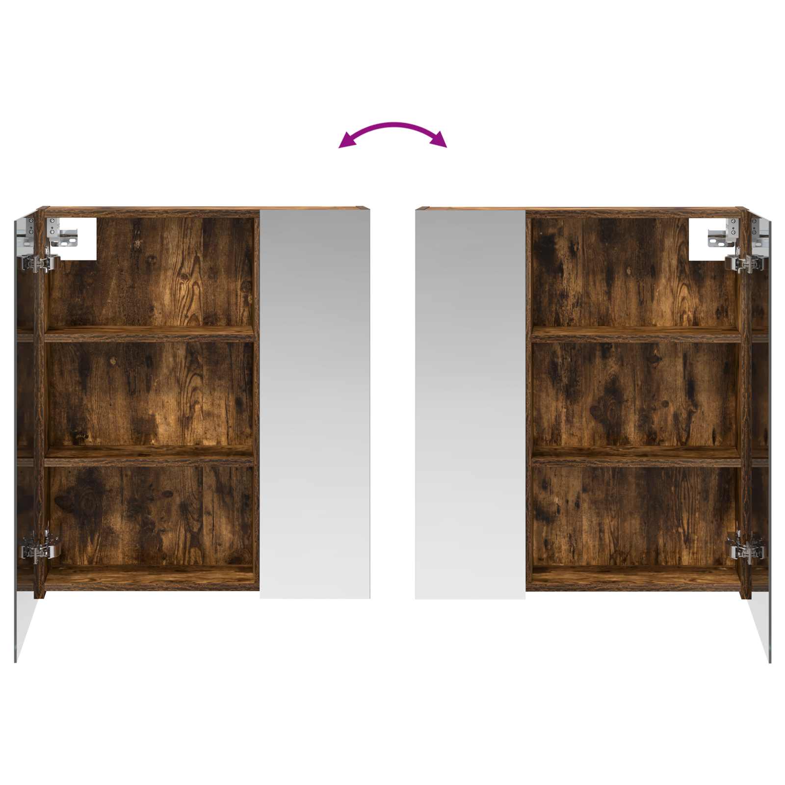 Badkamer spiegelkast met plank Gerookt eiken 60 x 14,5 x 70 cm