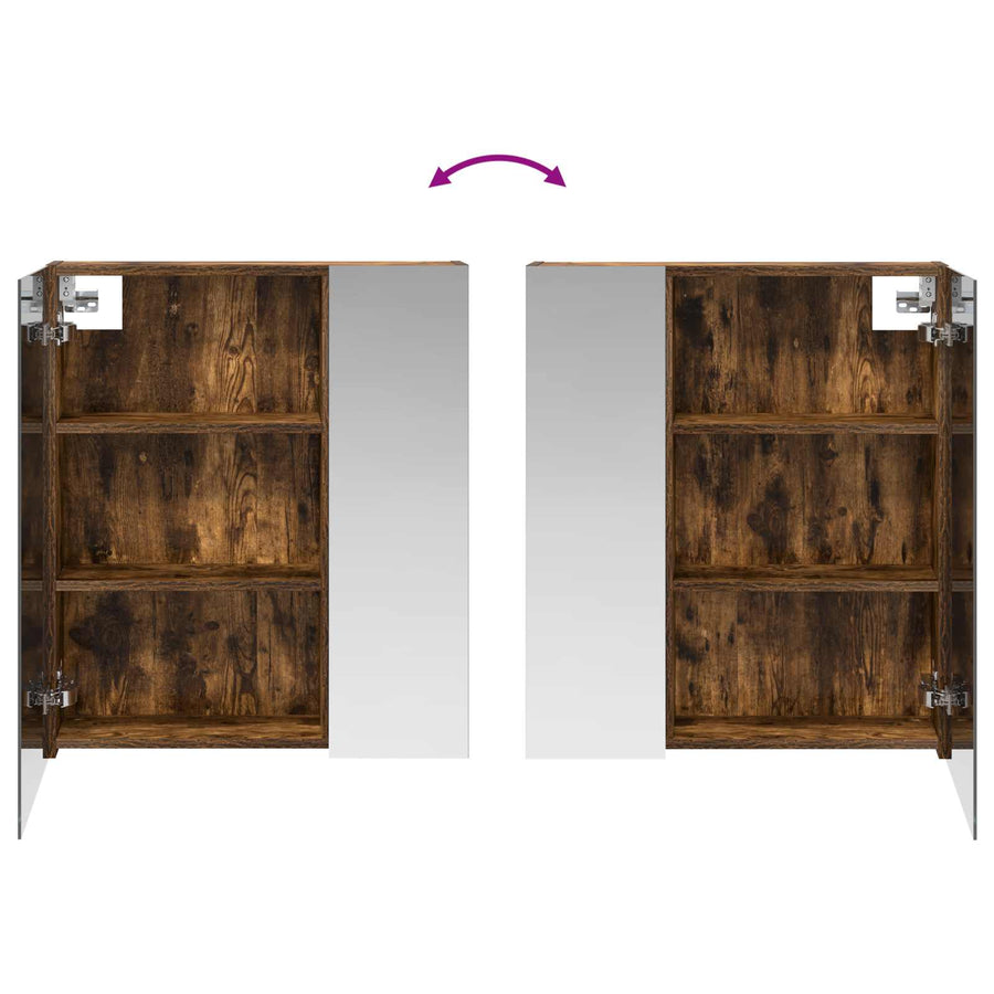 Badkamer spiegelkast met plank Gerookt eiken 60 x 14,5 x 70 cm