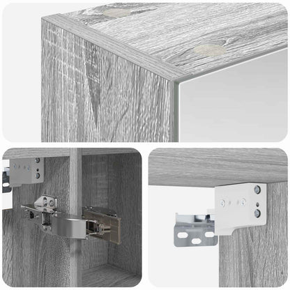 Badkamer spiegelkast met plank Grijs Sonoma 60 x 14,5 x 70 cm