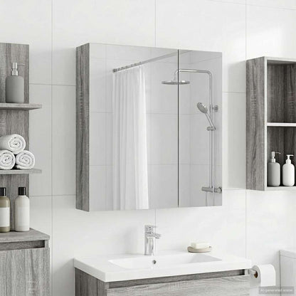 Badkamer spiegelkast met plank Grijs Sonoma 60 x 14,5 x 70 cm