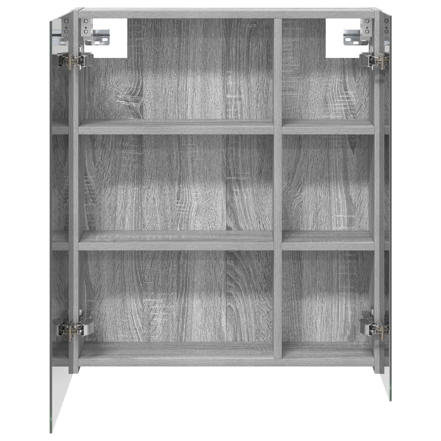 Badkamer spiegelkast met plank Grijs Sonoma 60 x 14,5 x 70 cm