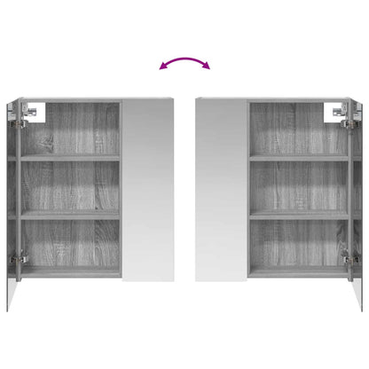 Badkamer spiegelkast met plank Grijs Sonoma 60 x 14,5 x 70 cm