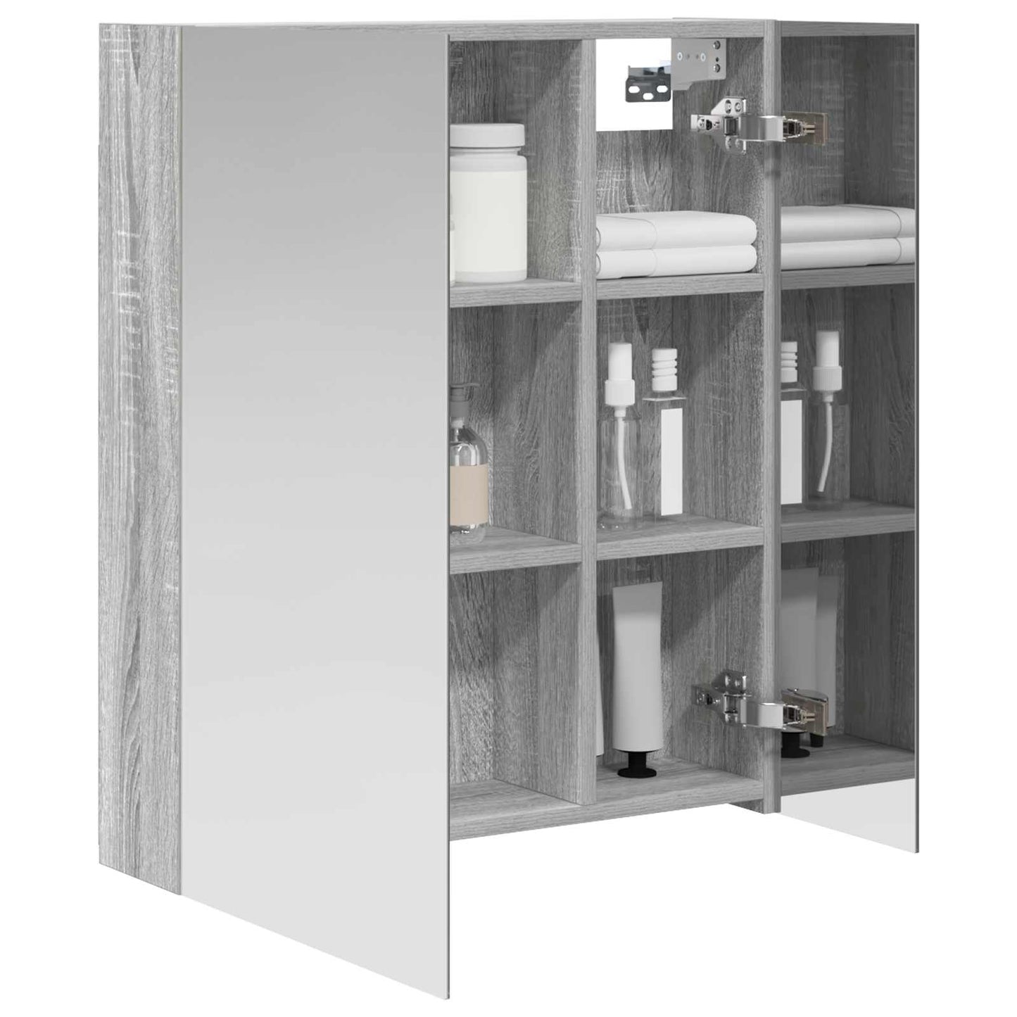 Badkamer spiegelkast met plank Grijs Sonoma 60 x 14,5 x 70 cm