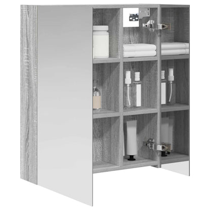 Badkamer spiegelkast met plank Grijs Sonoma 60 x 14,5 x 70 cm