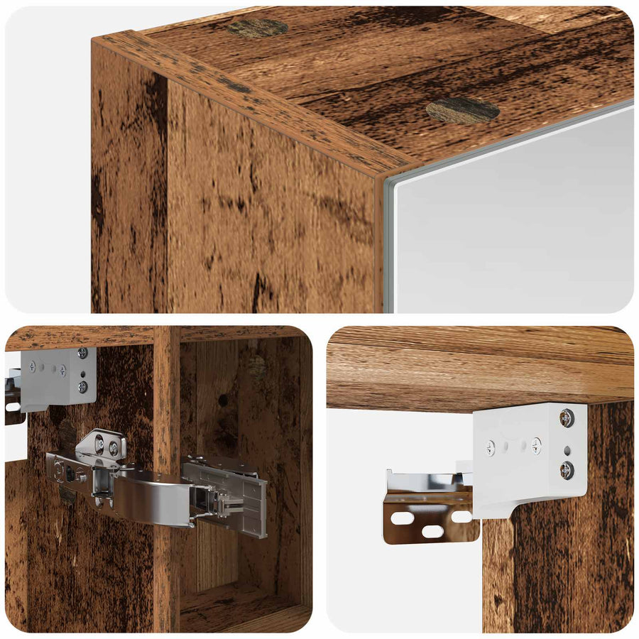 Badkamer spiegelkast Oudhout 60 x 14,5 x 70 cm Bewerkt hout