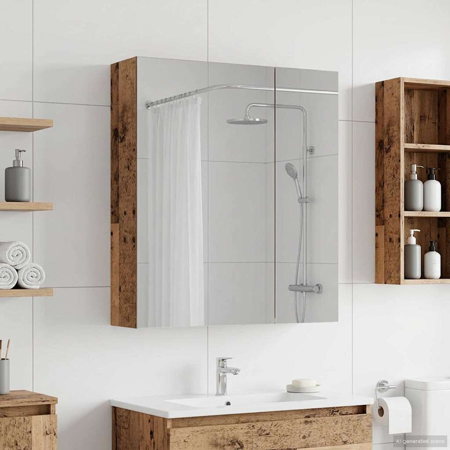 Badkamer spiegelkast Oudhout 60 x 14,5 x 70 cm Bewerkt hout