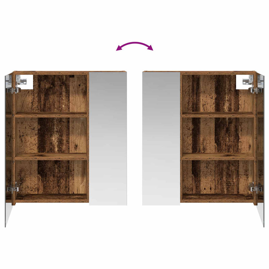 Badkamer spiegelkast Oudhout 60 x 14,5 x 70 cm Bewerkt hout