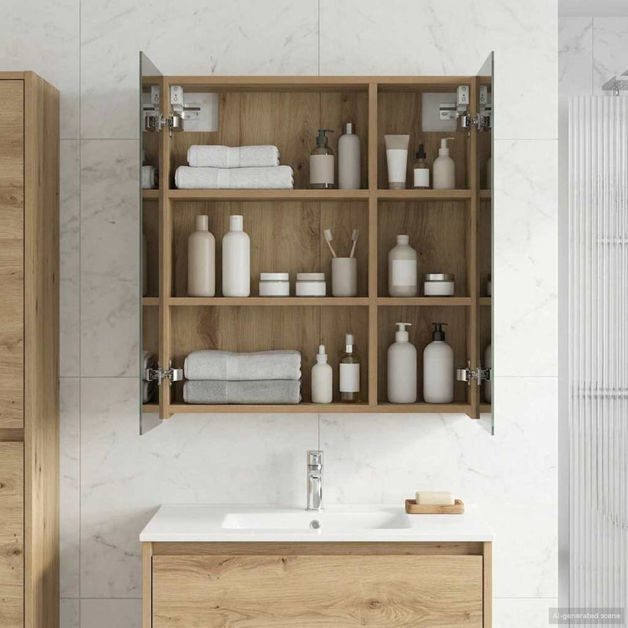 Badkamer spiegelkast Ambachtelijk eiken 60 x 14,5 x 70 cm