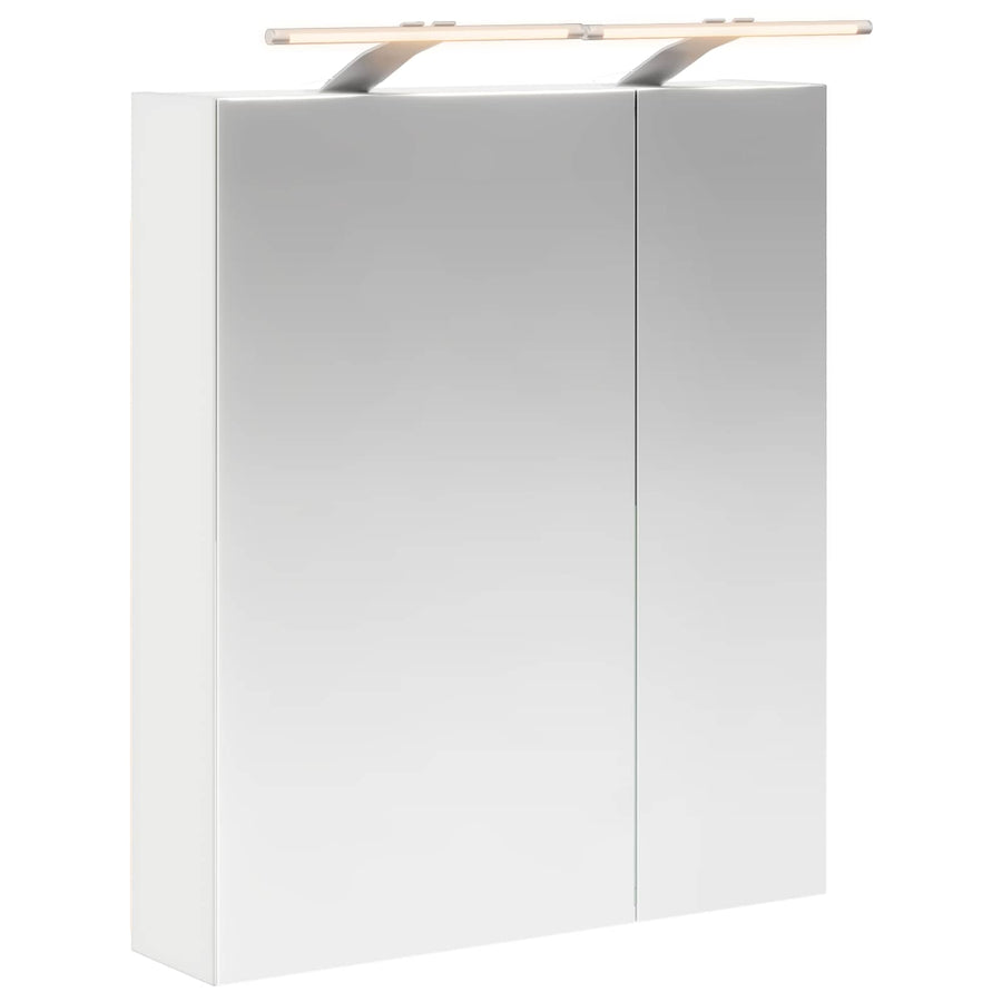 Badkamer spiegelkast Wit 60 x 14,5 x 70 cm Bewerkt hout