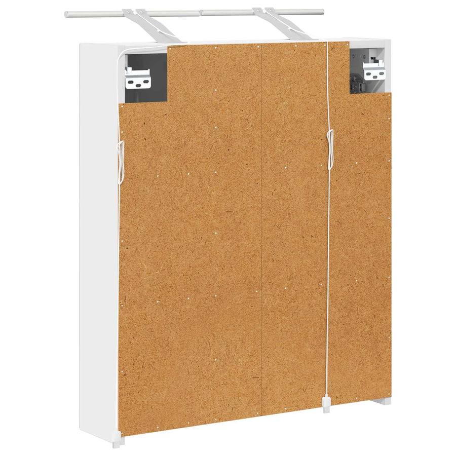 Badkamer spiegelkast Wit 60 x 14,5 x 70 cm Bewerkt hout