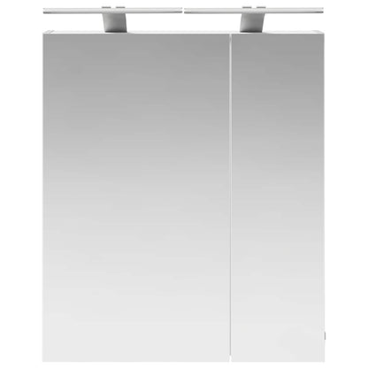 Badkamer spiegelkast Wit 60 x 14,5 x 70 cm Bewerkt hout