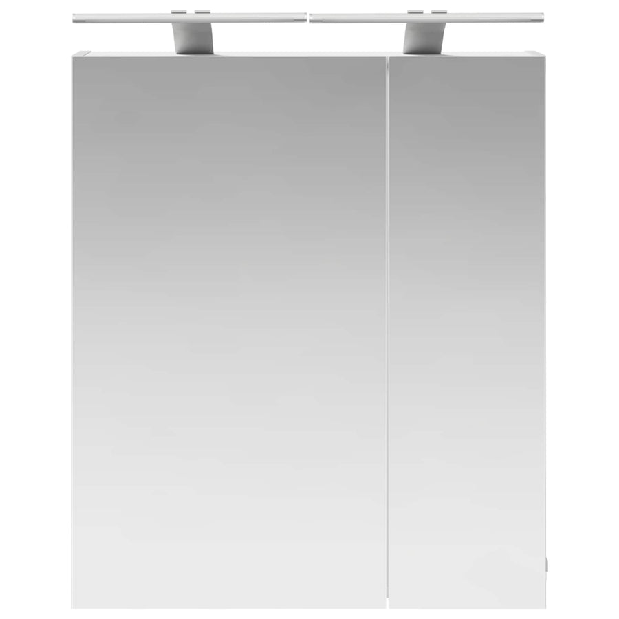 Badkamer spiegelkast Wit 60 x 14,5 x 70 cm Bewerkt hout