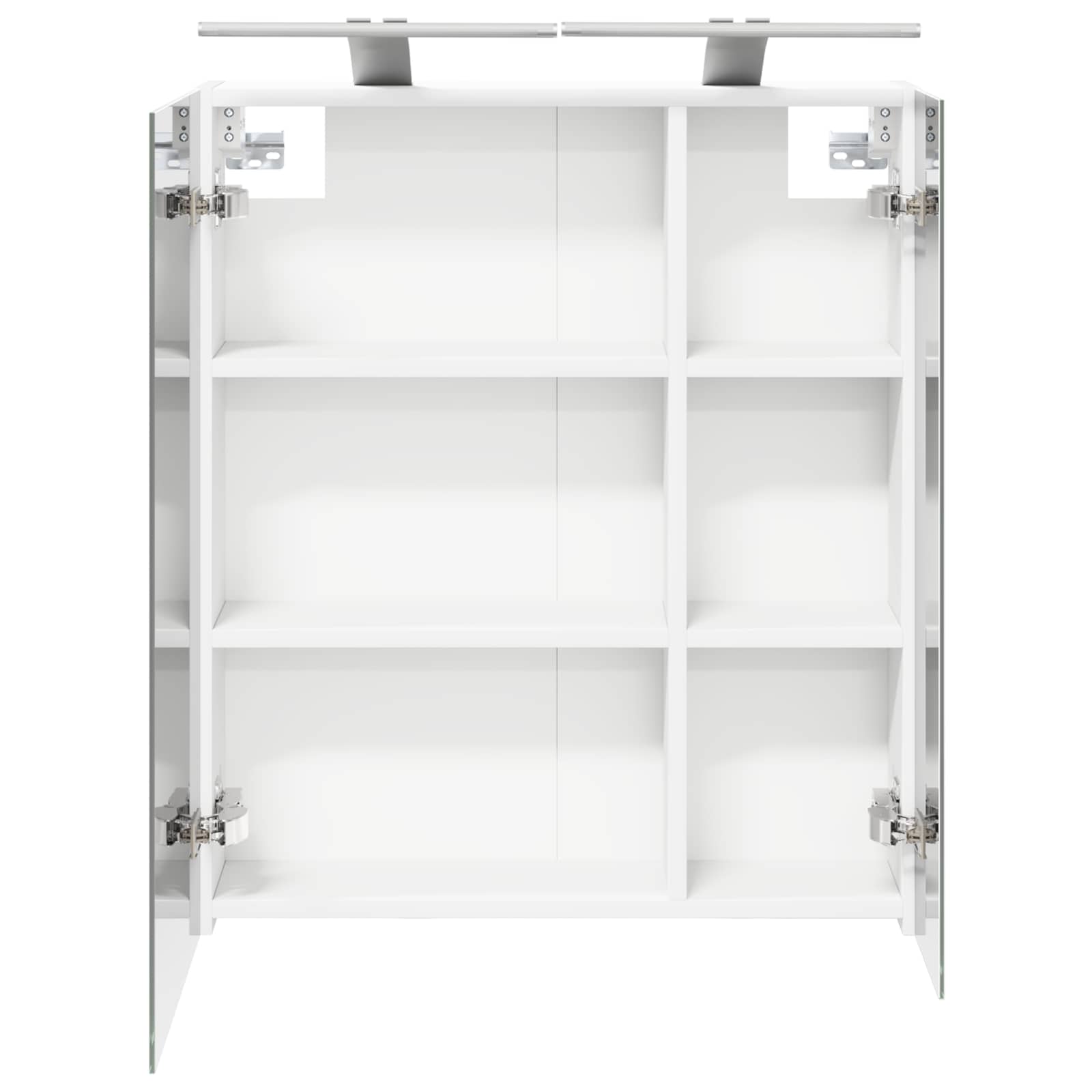 Badkamer spiegelkast Wit 60 x 14,5 x 70 cm Bewerkt hout