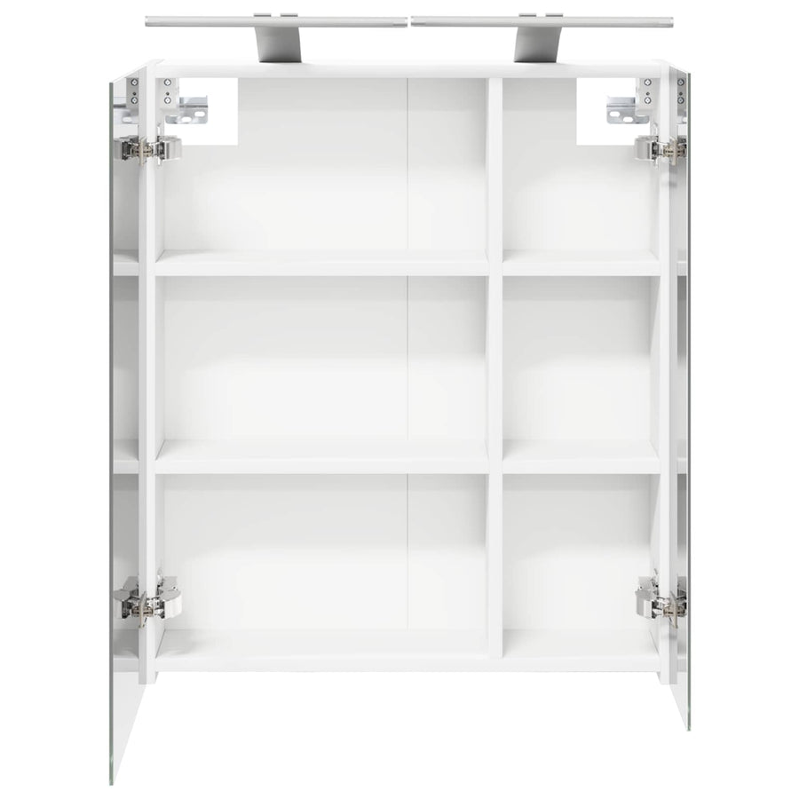 Badkamer spiegelkast Wit 60 x 14,5 x 70 cm Bewerkt hout