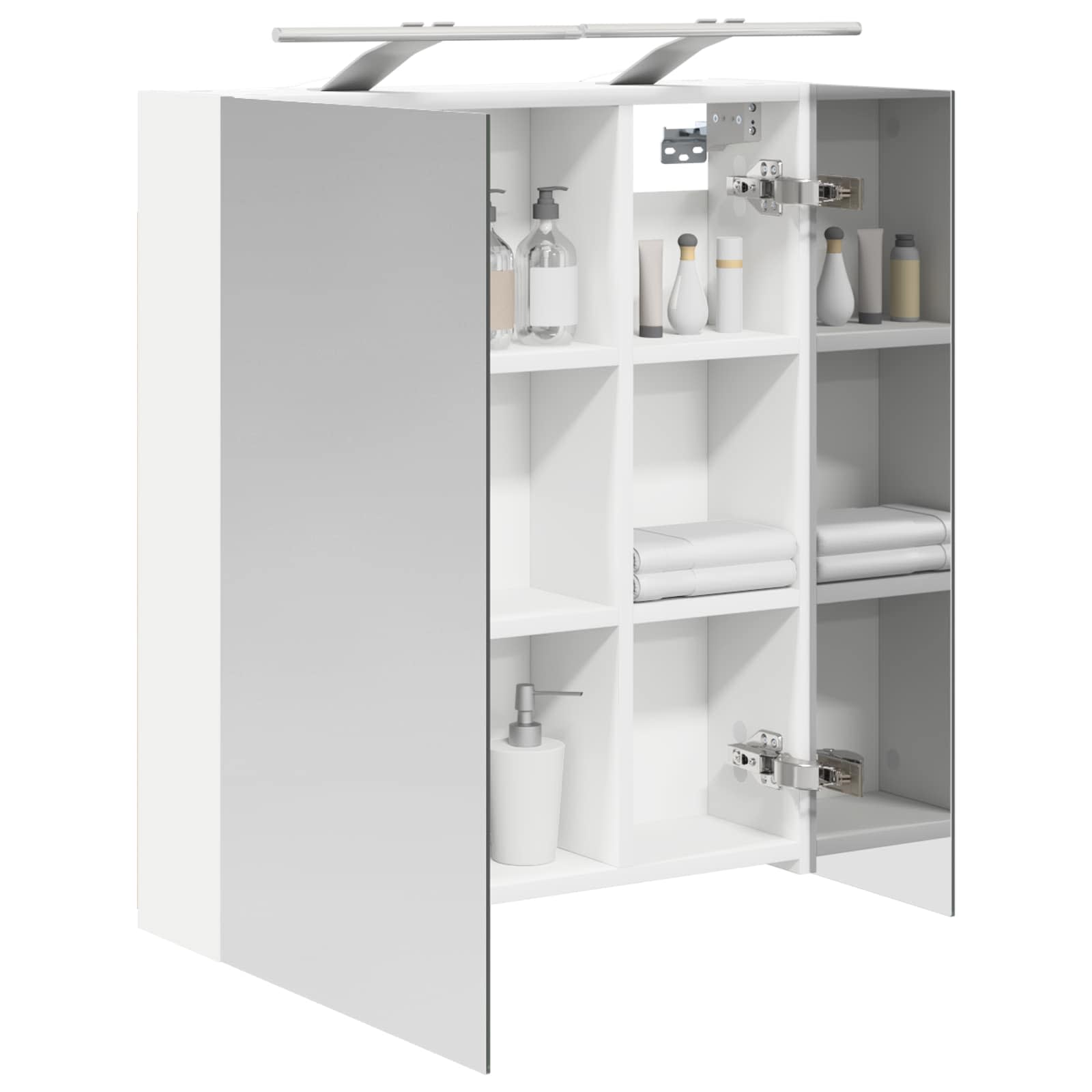 Badkamer spiegelkast Wit 60 x 14,5 x 70 cm Bewerkt hout