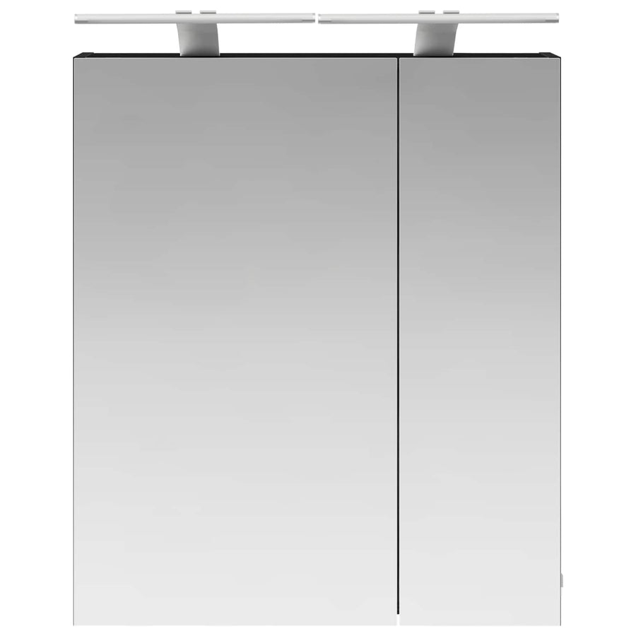 Badkamer spiegelkast Zwart Eiken 60 x 14,5 x 70 cm Bewerkt hout