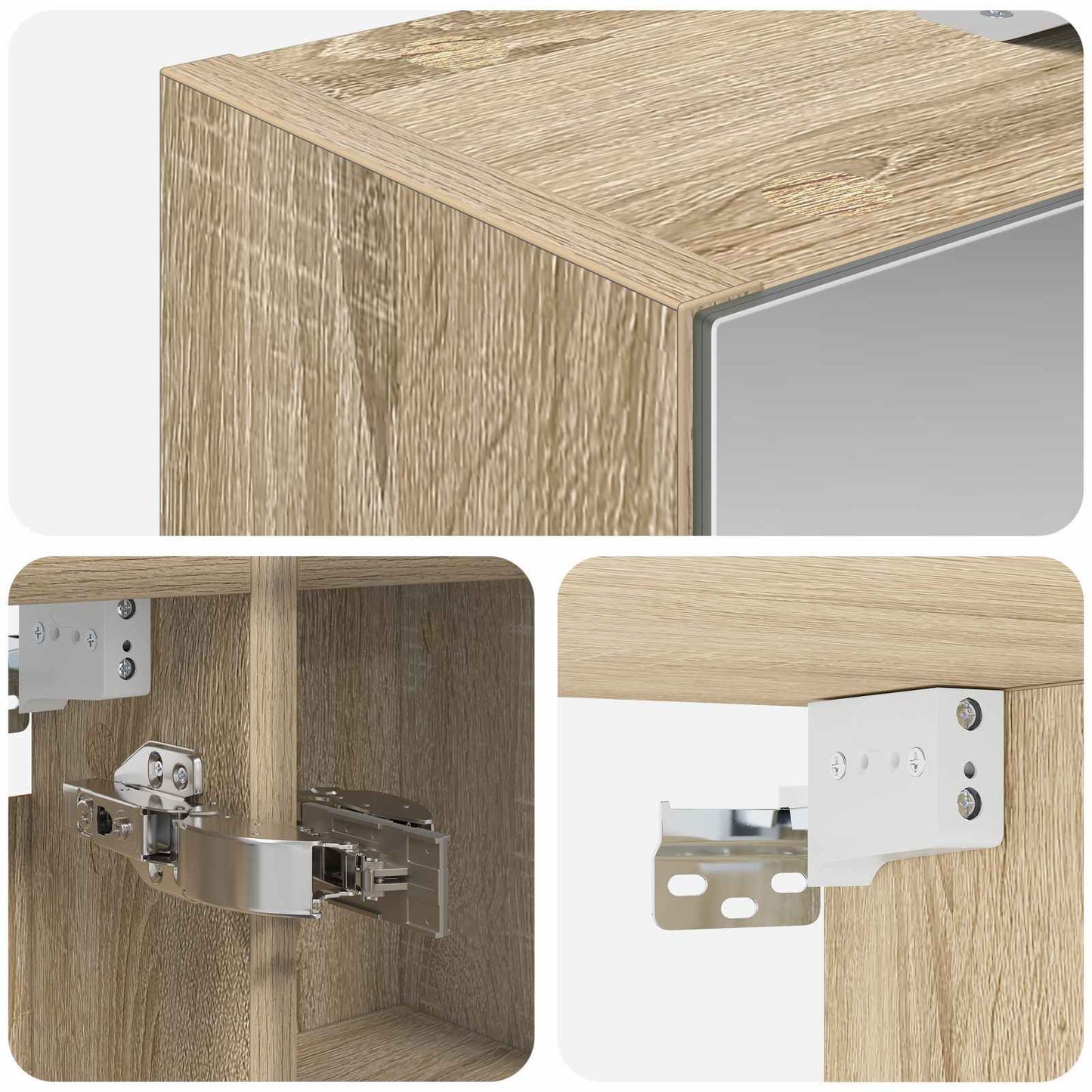 Badkamer spiegelkast met plank Sonoma Eiken 60 x 14,5 x 70 cm