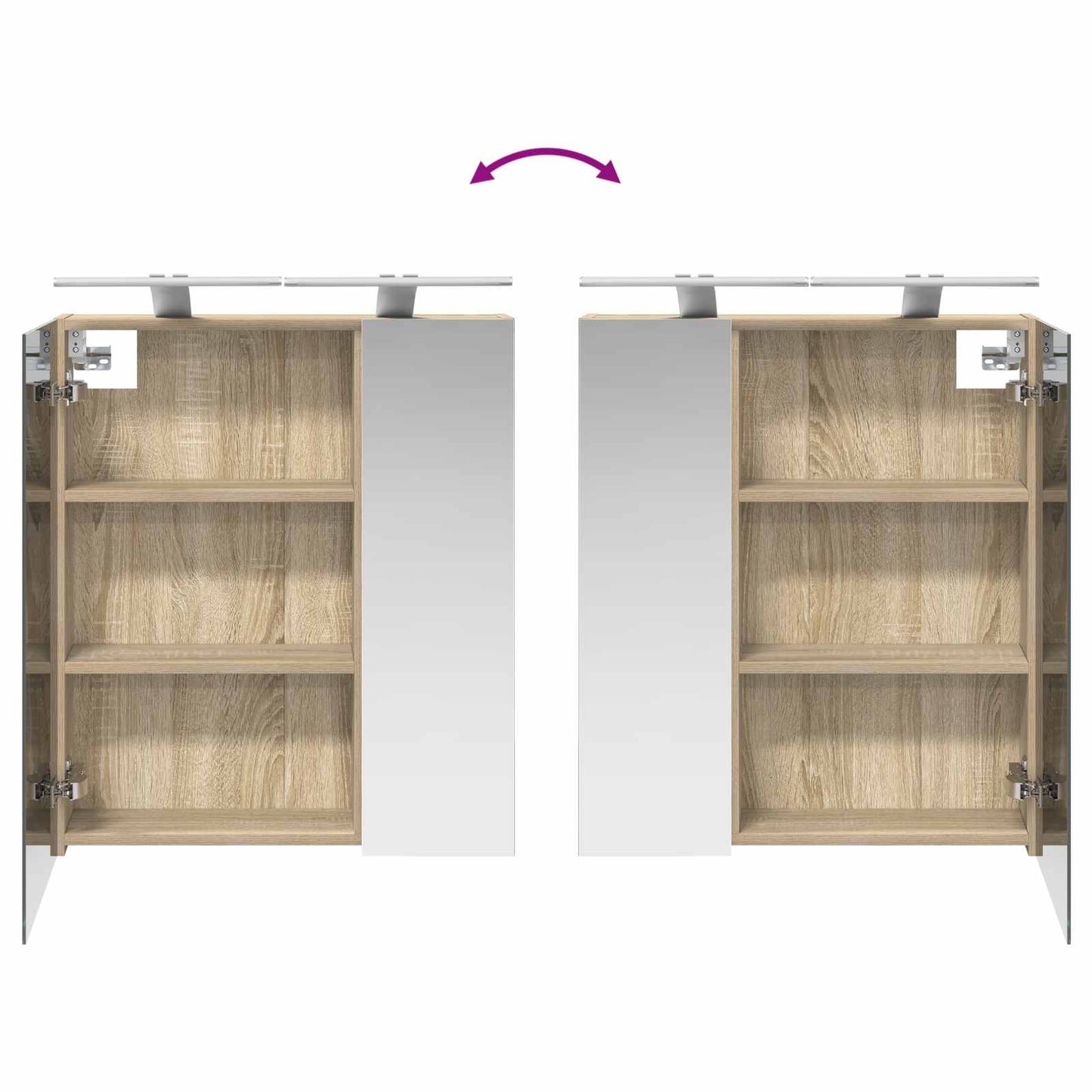 Badkamer spiegelkast met plank Sonoma Eiken 60 x 14,5 x 70 cm