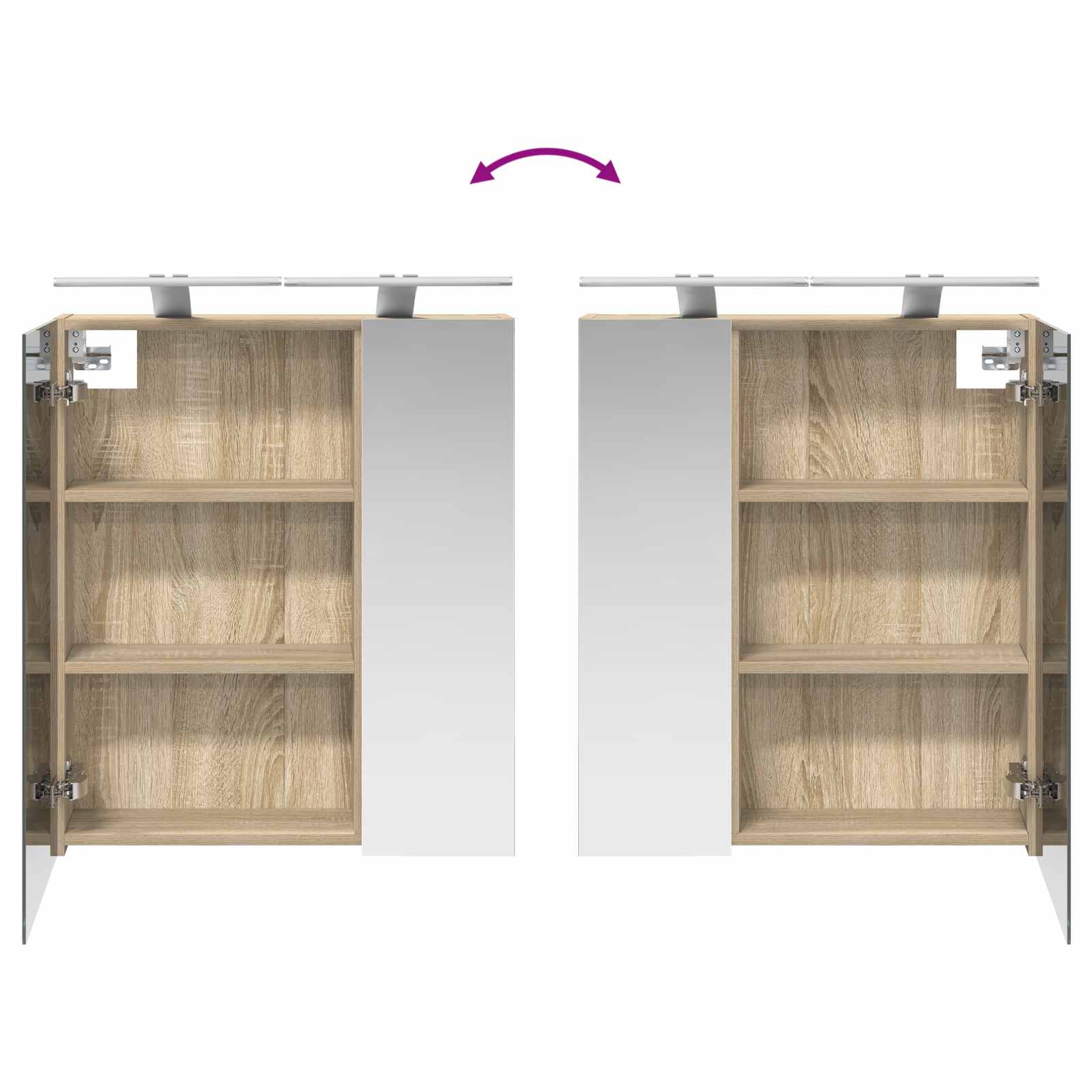 Badkamer spiegelkast met plank Sonoma Eiken 60 x 14,5 x 70 cm