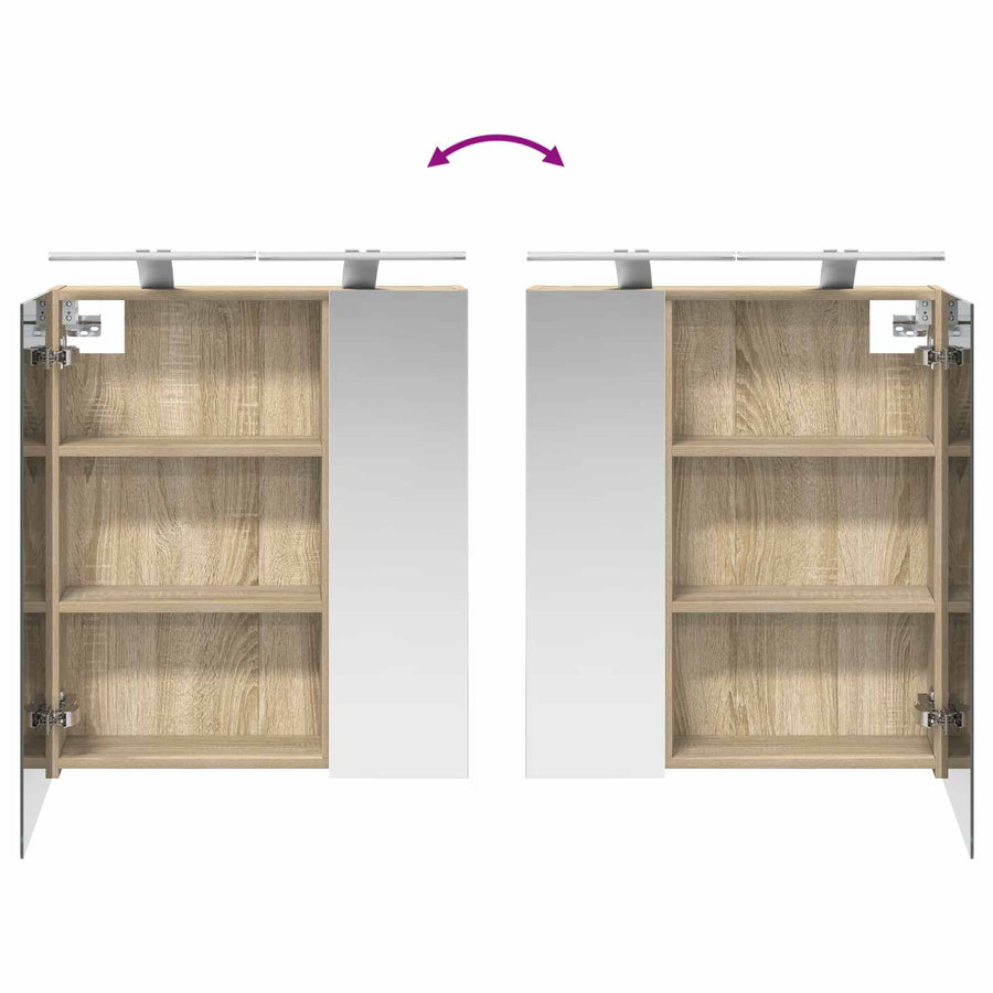 Badkamer spiegelkast met plank Sonoma Eiken 60 x 14,5 x 70 cm