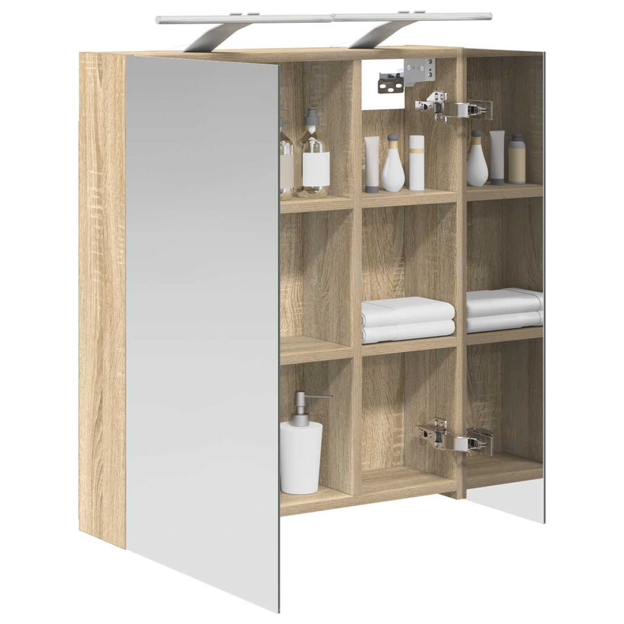 Badkamer spiegelkast met plank Sonoma Eiken 60 x 14,5 x 70 cm