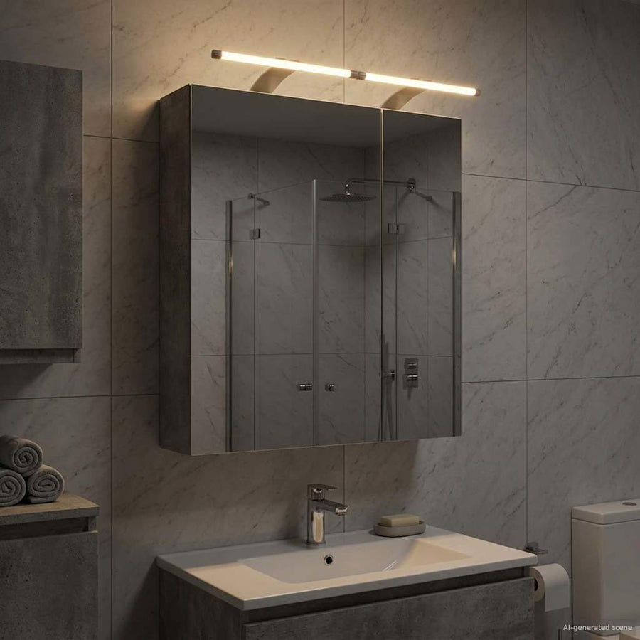 Badkamer spiegelkast Beton Grijs 60 x 14,5 x 70 cm Bewerkt hout