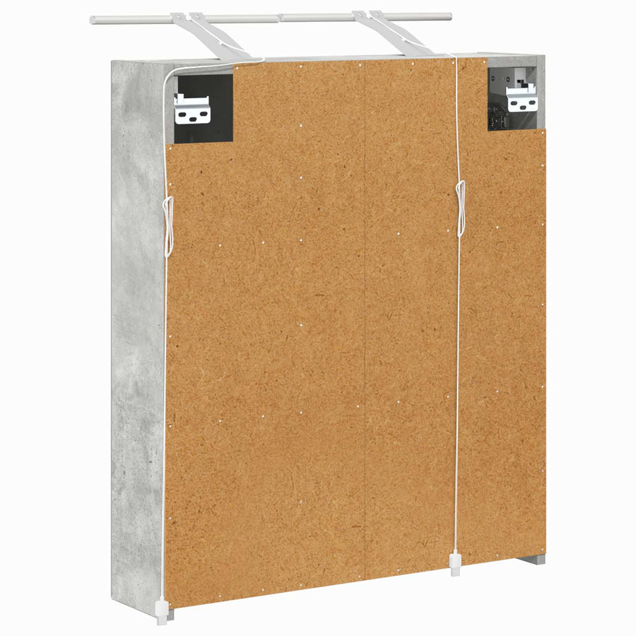 Badkamer spiegelkast Beton Grijs 60 x 14,5 x 70 cm Bewerkt hout