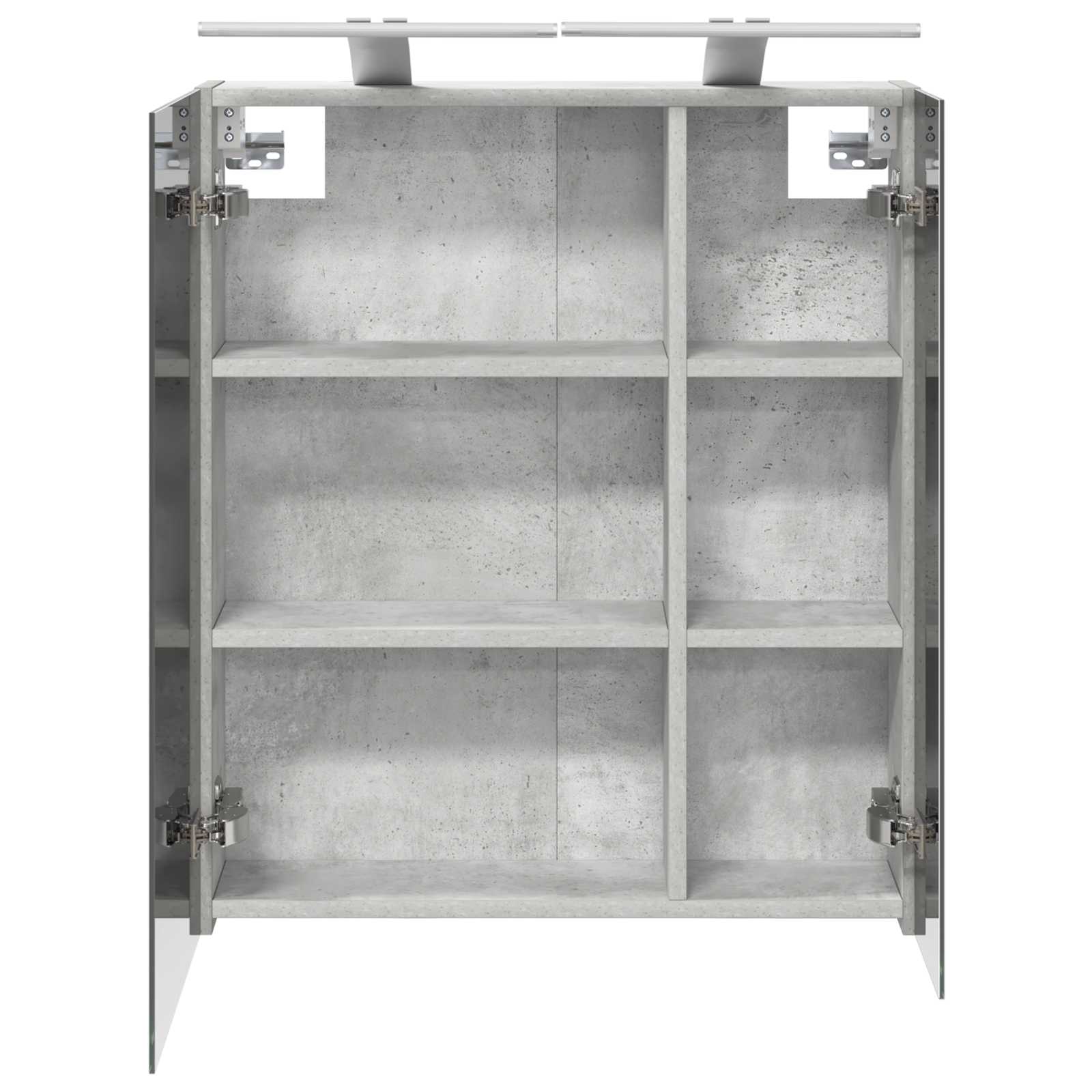 Badkamer spiegelkast Beton Grijs 60 x 14,5 x 70 cm Bewerkt hout