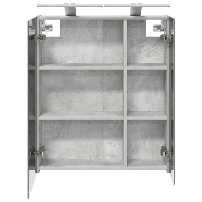 Badkamer spiegelkast Beton Grijs 60 x 14,5 x 70 cm Bewerkt hout