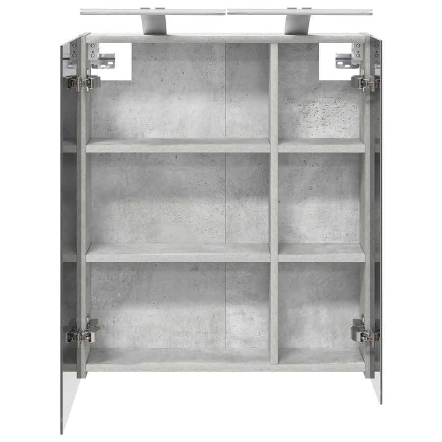 Badkamer spiegelkast Beton Grijs 60 x 14,5 x 70 cm Bewerkt hout