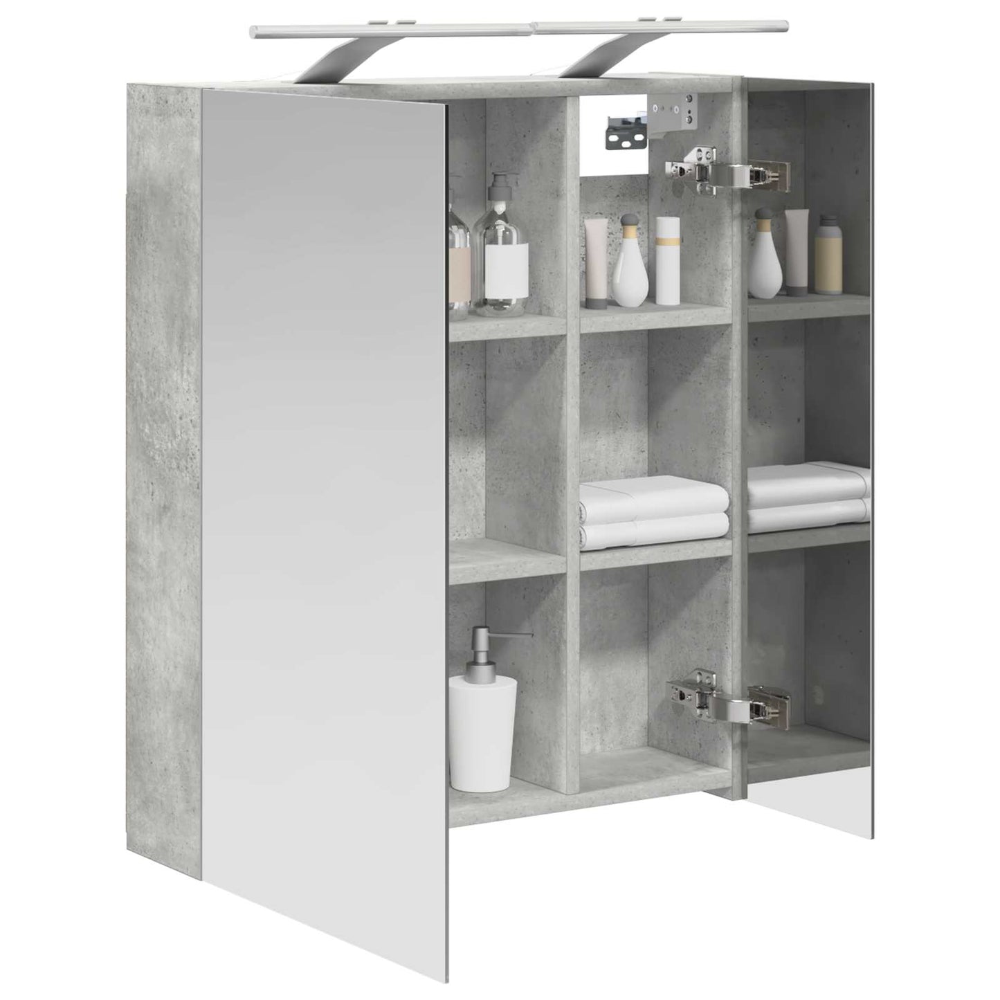 Badkamer spiegelkast Beton Grijs 60 x 14,5 x 70 cm Bewerkt hout