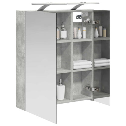Badkamer spiegelkast Beton Grijs 60 x 14,5 x 70 cm Bewerkt hout