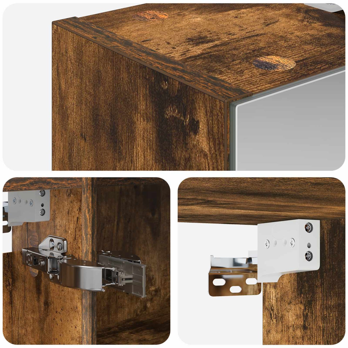 Badkamer spiegelkast met plank Gerookt eiken 60 x 14,5 x 70 cm