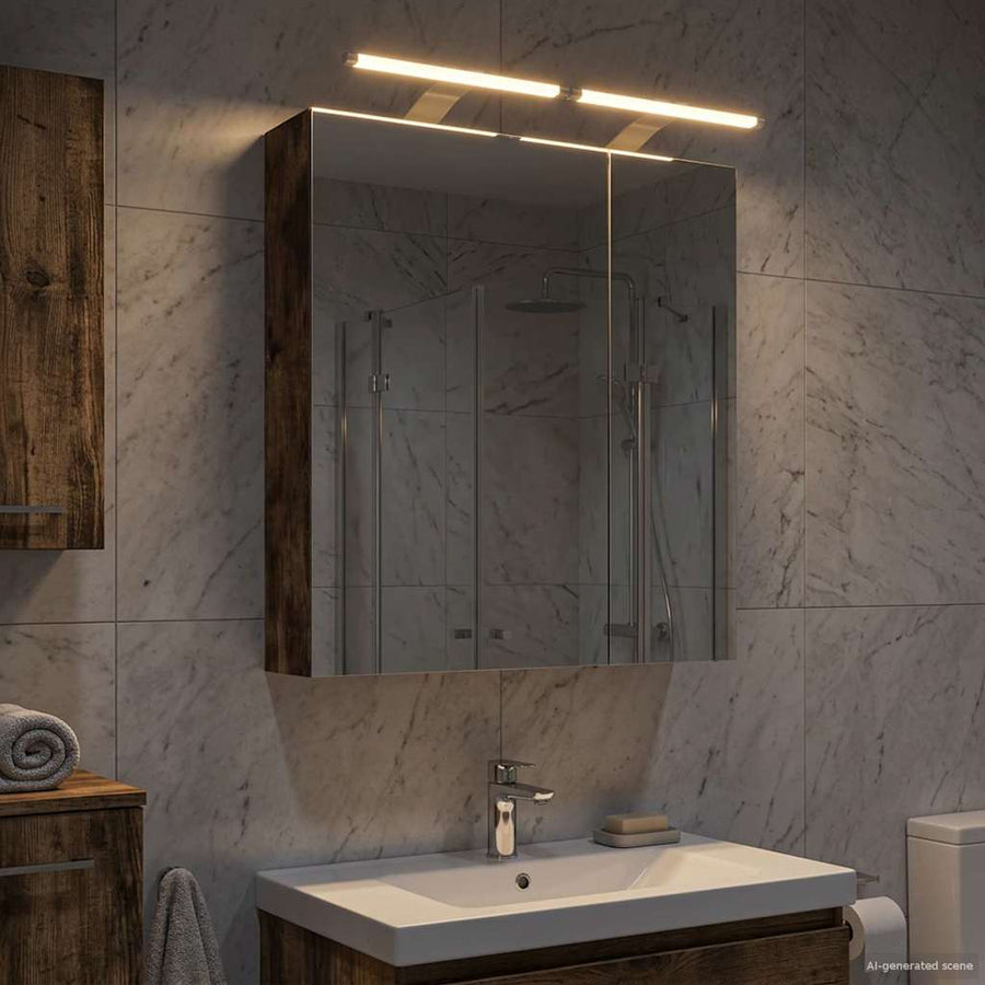 Badkamer spiegelkast met plank Gerookt eiken 60 x 14,5 x 70 cm
