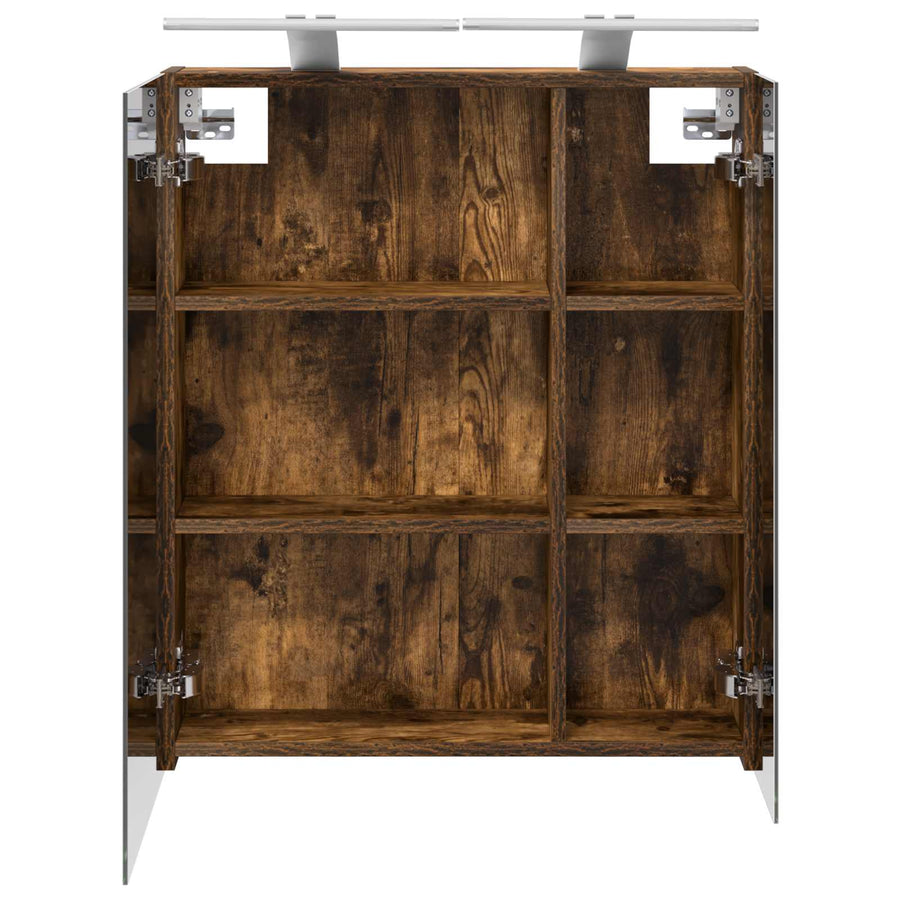 Badkamer spiegelkast met plank Gerookt eiken 60 x 14,5 x 70 cm
