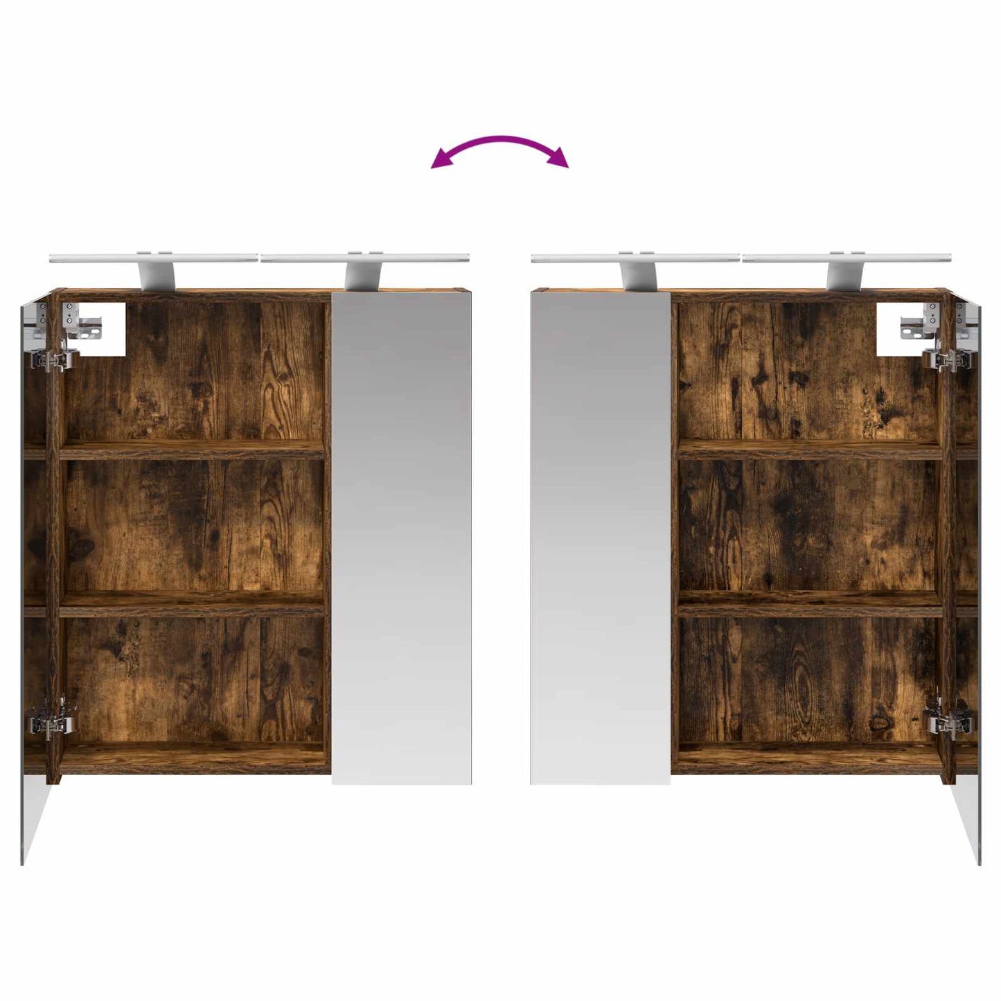Badkamer spiegelkast met plank Gerookt eiken 60 x 14,5 x 70 cm