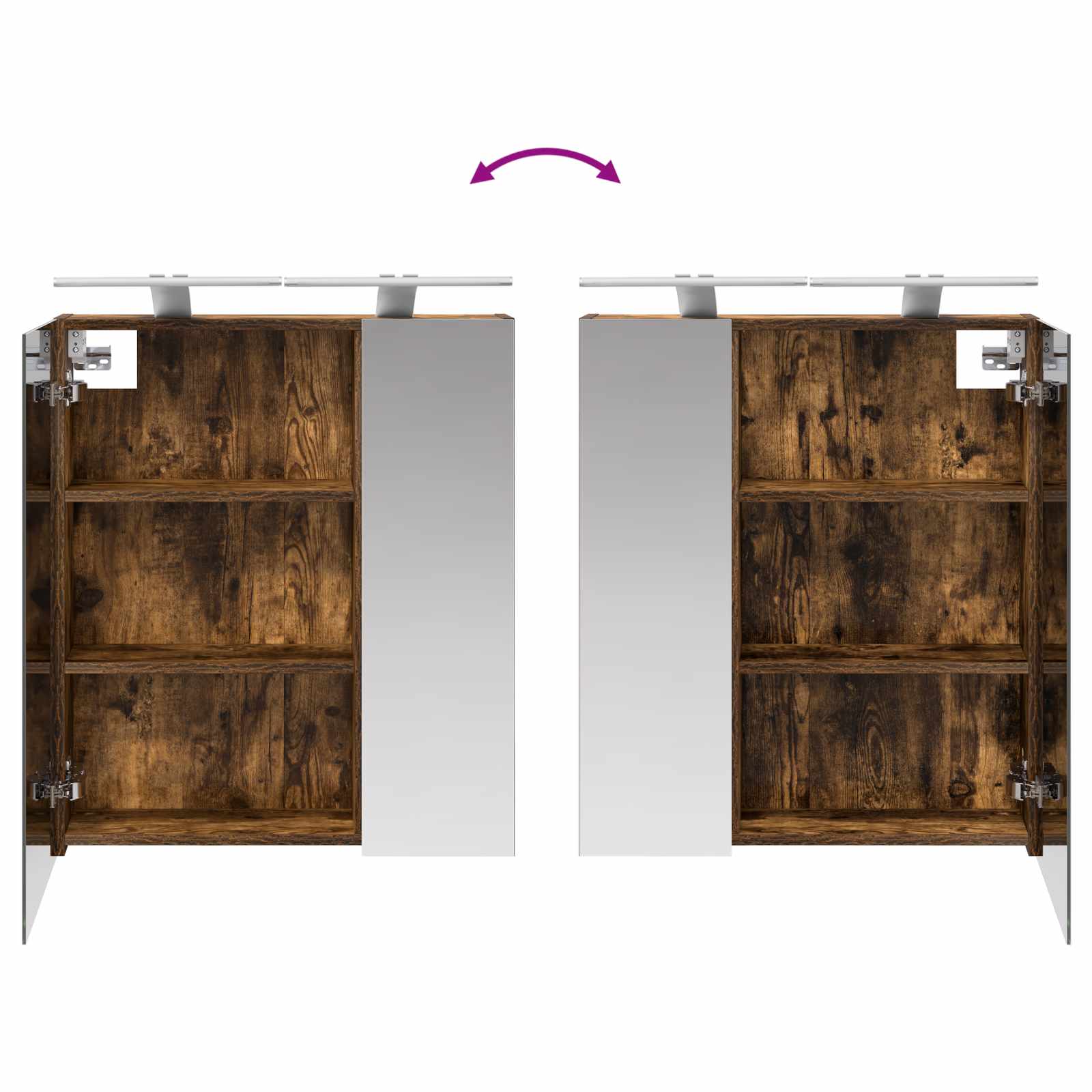 Badkamer spiegelkast met plank Gerookt eiken 60 x 14,5 x 70 cm