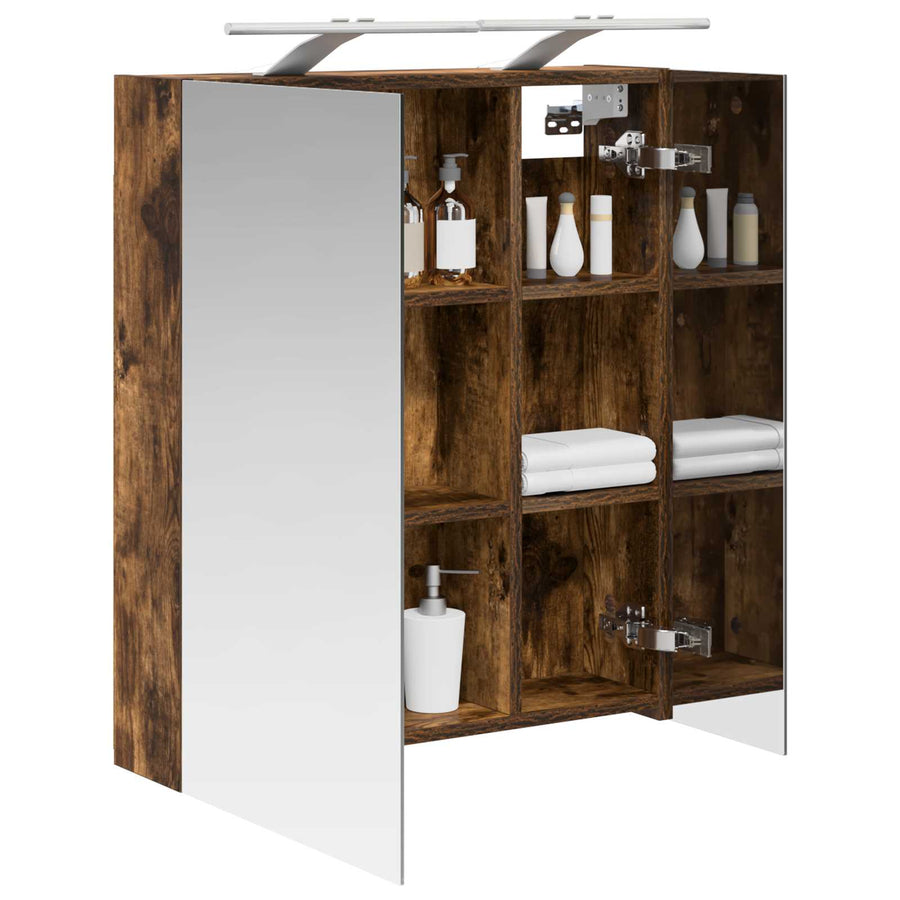 Badkamer spiegelkast met plank Gerookt eiken 60 x 14,5 x 70 cm