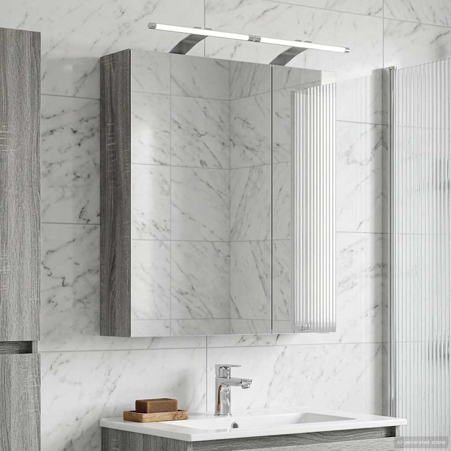 Badkamer spiegelkast met plank Grijs Sonoma 60 x 14,5 x 70 cm