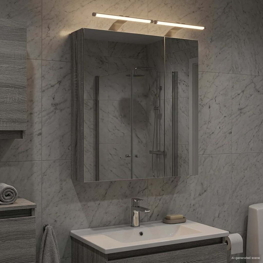Badkamer spiegelkast met plank Grijs Sonoma 60 x 14,5 x 70 cm