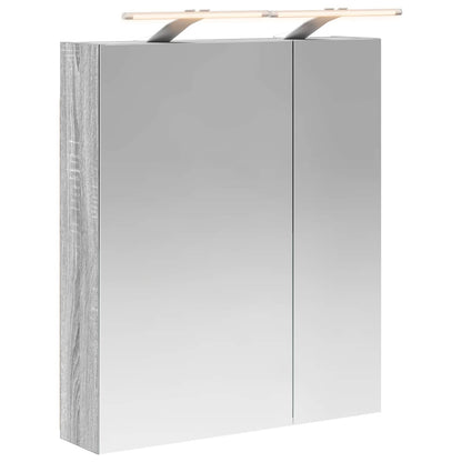 Badkamer spiegelkast met plank Grijs Sonoma 60 x 14,5 x 70 cm
