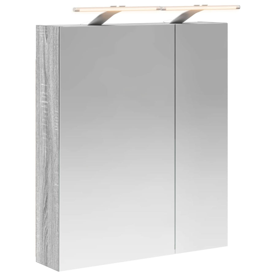 Badkamer spiegelkast met plank Grijs Sonoma 60 x 14,5 x 70 cm