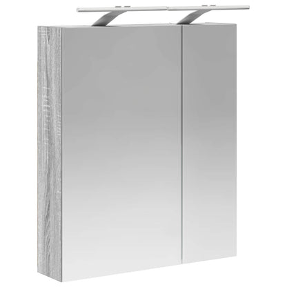 Badkamer spiegelkast met plank Grijs Sonoma 60 x 14,5 x 70 cm