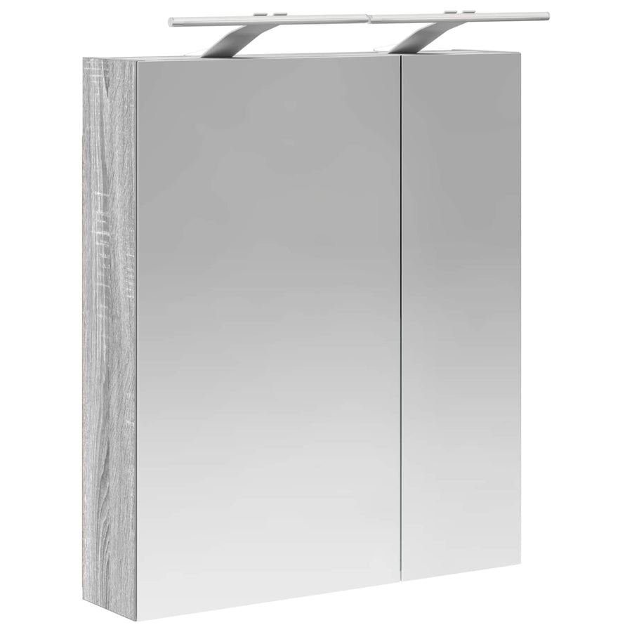 Badkamer spiegelkast met plank Grijs Sonoma 60 x 14,5 x 70 cm