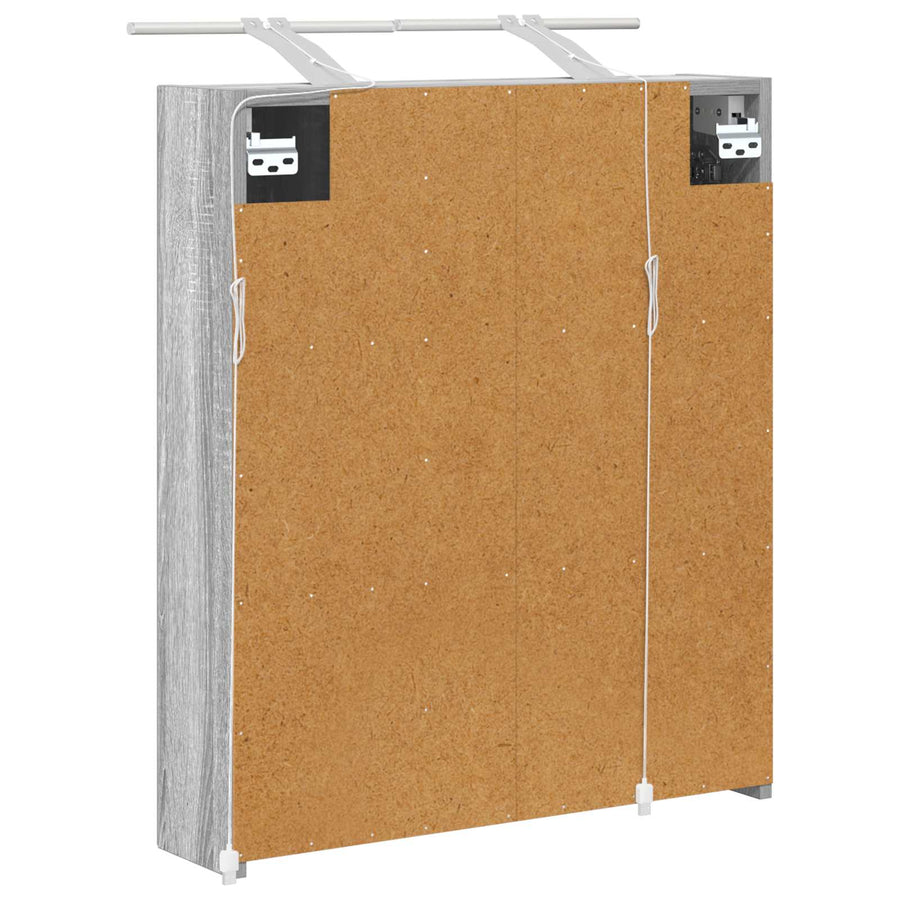 Badkamer spiegelkast met plank Grijs Sonoma 60 x 14,5 x 70 cm
