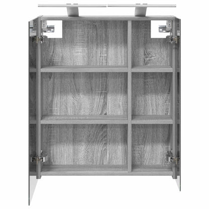 Badkamer spiegelkast met plank Grijs Sonoma 60 x 14,5 x 70 cm